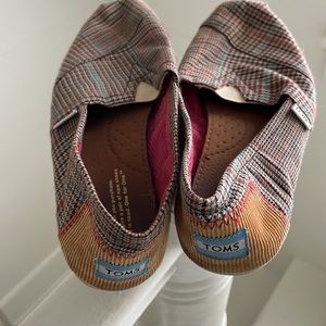 Plaid Toms with Corduroy heel